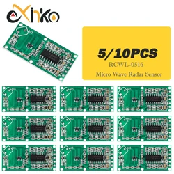 5/10pcs RCWL-0516 Micro Wave Radar Sensor Switch Board RCWL 0516 Microwave Human Body Induction Intelligent Module Output 3.3V