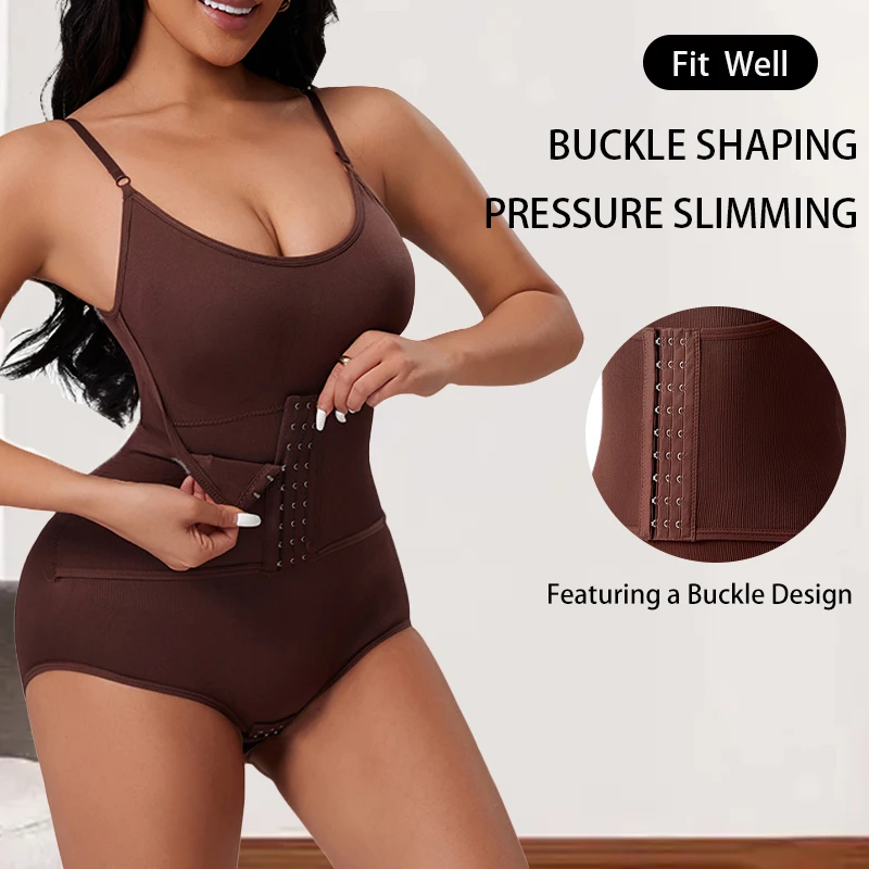 Women Butt Lifter Body Shaper Push Up Breast Slimming Waist Front Hooks Removable Bra Pads Tummy Control Shapewear Bodysuit