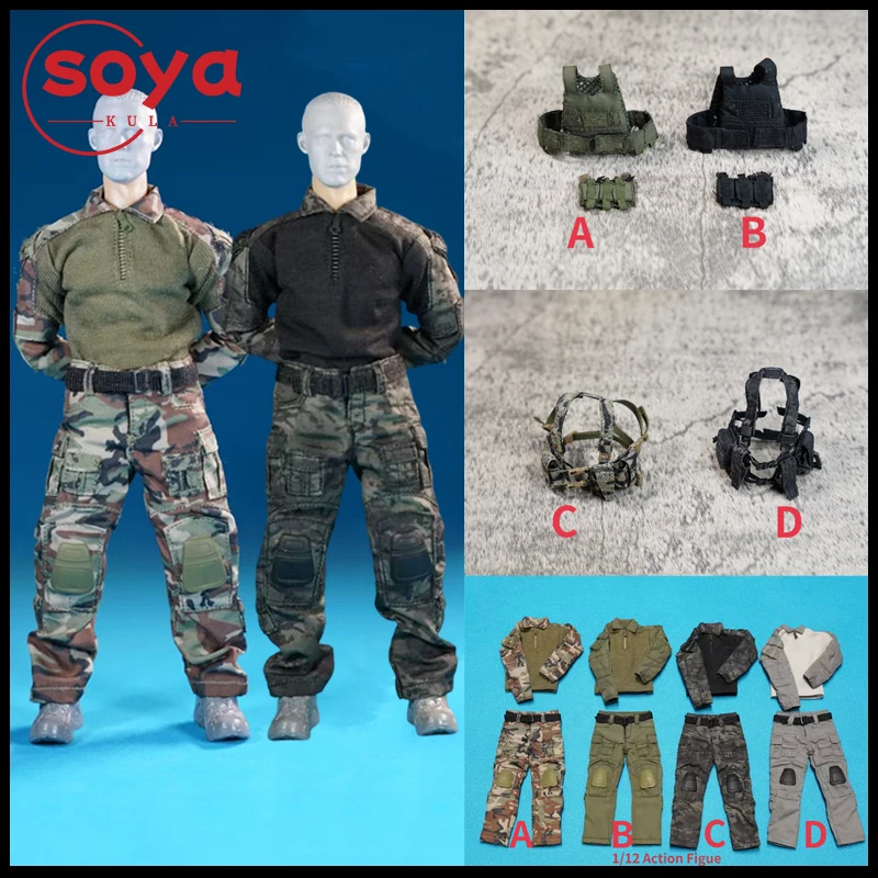 

CCN1222 CCN1223 1/12 Camouflage Combat Bulletproof Combat Vest Clothes Model Fit 6'' Male Soldier Action Figure Body Dolls