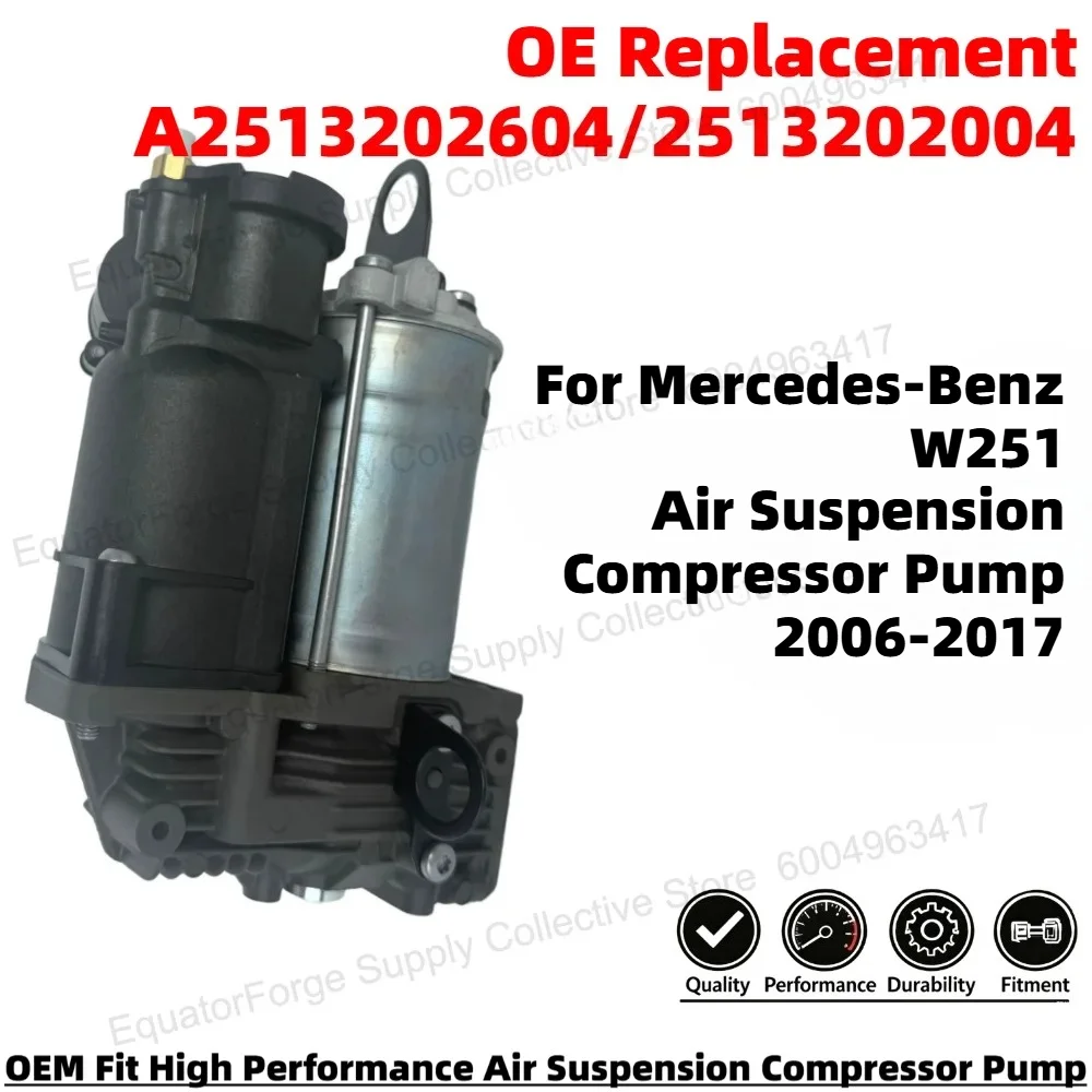 

Direct Fit High Stability Premium Durable Air Suspension Compressor Pump for Mercedes-Benz W251 OE Number A2513202604/2513202004