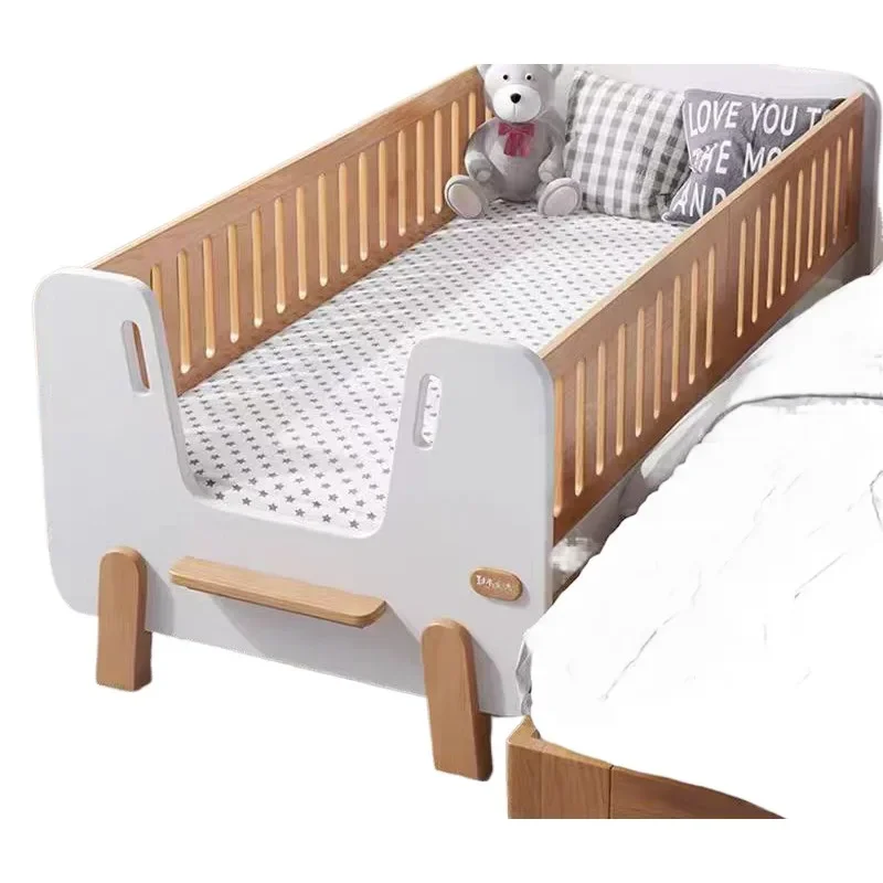 Convertible Furniture Set Wooden Children's Queen Bed Frame Cradle Storage Expansion Multifunctional Crib Children's Furniture