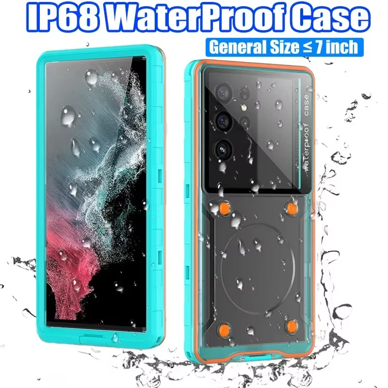 IP68 Wasserdichte Hülle für iPhone 15 14 13 Pro Max 5 m Schwimmen Tauchen Telefon Abdeckung für Samsung S24 S23 S22 Ultra Xiaomi Huawei Oneplus