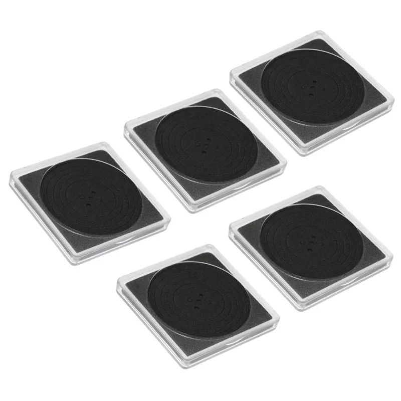 5pcs Coin Collection Display Rack Acrylic Collection Box Coin Capsule Storage Box Plastic Coin Capsule Holder with Foam Gasket