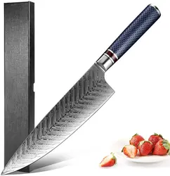 XITUO Chef Knife Damascus Steel 8-inch VG 10 Sharp Gyutou Utility Slicer Cleaver Knife Resin Honeycomb Handle Kitchen Knives New