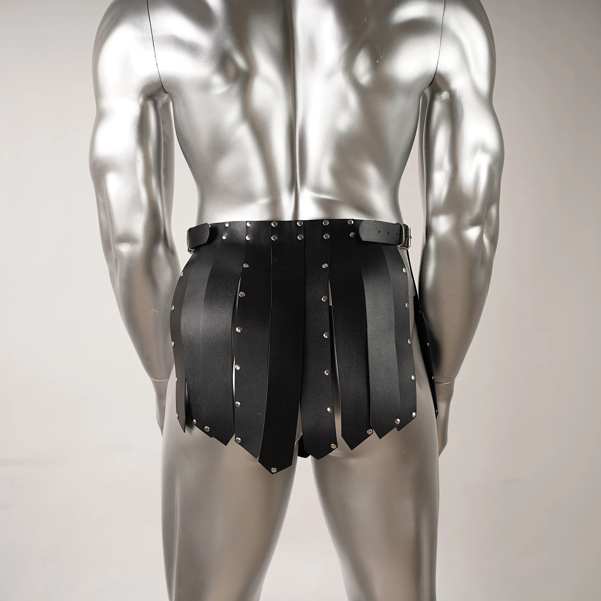 Kostium gladiatorka gotycki męski, rzymska spódnica gladiatorka z uprzężą, upominki z uprzężą dla niego