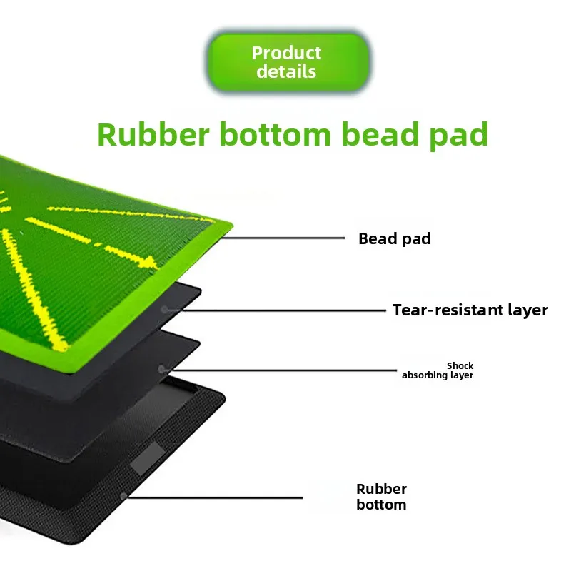 New Style Sequin Golf Hitting Mat Portable Rubber Base Track Practice Pad