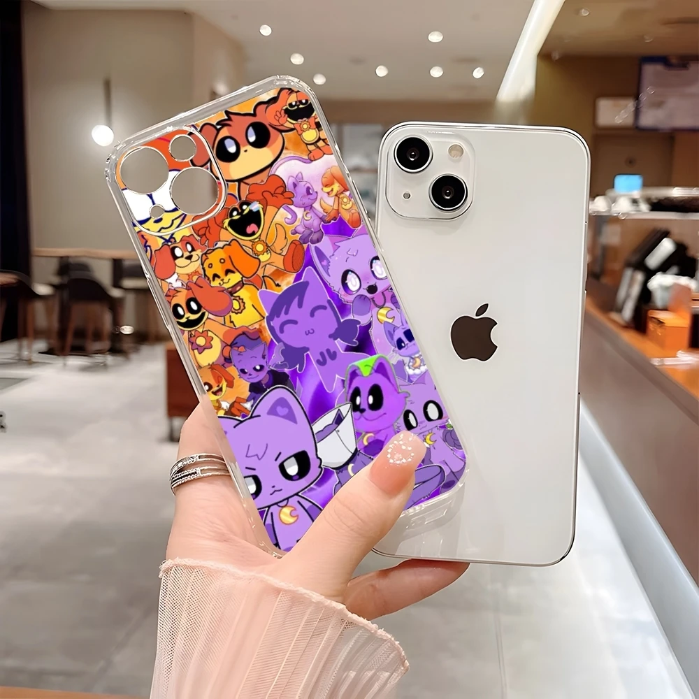 P-Poppies Smiling Critters Phone Case For 15 Pro Max Iphone 14 Plus 11 12 16 13 Pro 7 8 Plus X XR XS SE Transparent Cover