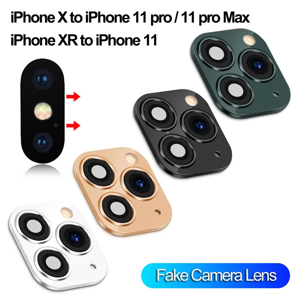 Fake Camera Lens Sticker Seconds For iPhone Phone Upgrade Screen Protector for iPhone X / XS Max Change to iPhone 11 pro Max