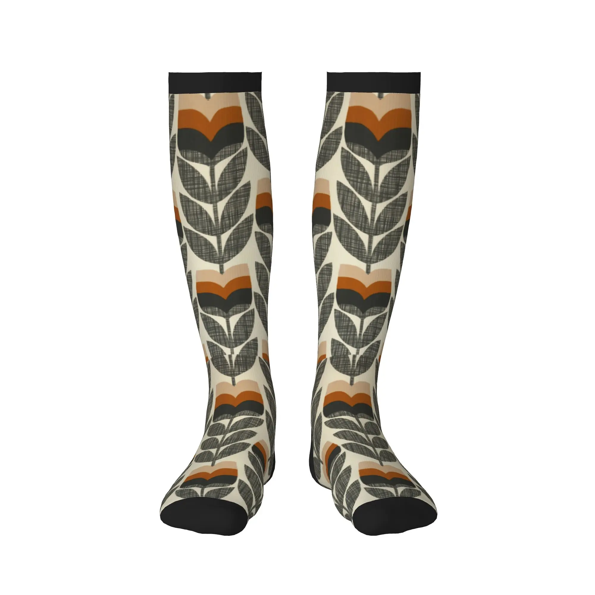 Rose Bud Orange By Orla Kiely Men Women Sports Compression Socks Unisex Kawaii  Spring Summer Autumn Winter Dress Socks - view 2