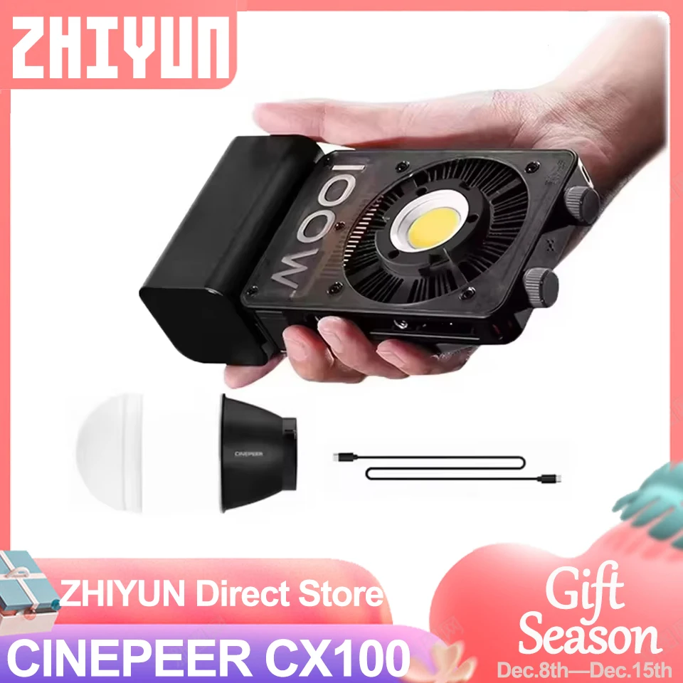 ZHIYUN CINEPEER CX100 100W 2700K-6500K kieszonkowa fotografia LED Studio Video światło wypełniające do transmisji na żywo strzelanie vlogowe