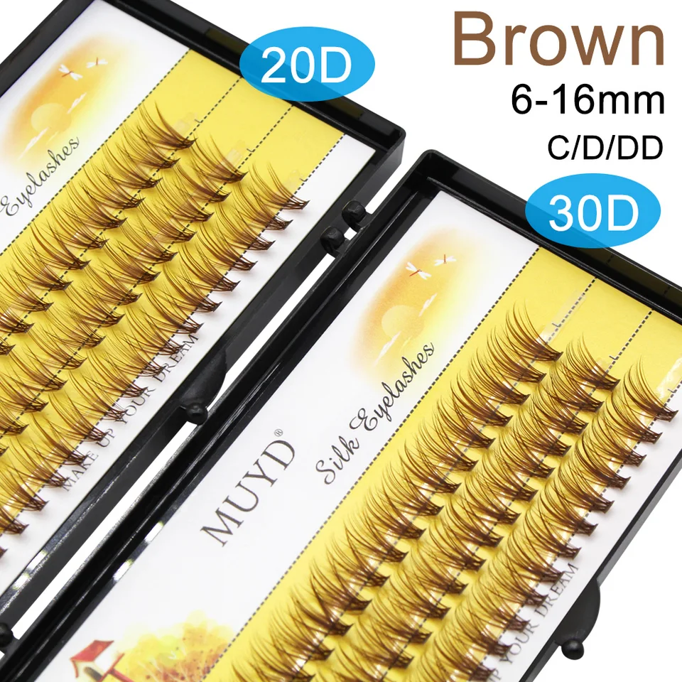 Mayoreo de pestañas postizas marrones 20D 30D sexys naturales suaves extensión de pestañas postizas herramienta de maquillaje simple y fácil de operar
