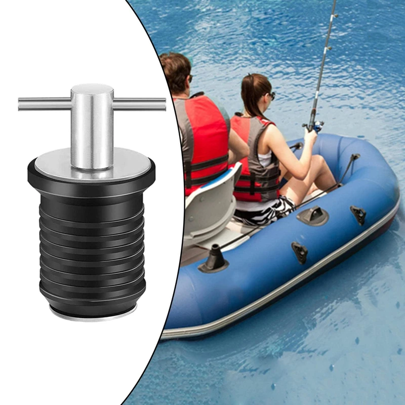 Marine Boat Drain Plug T-Handle Screw Adjustable Rubber Deck Drain Plug