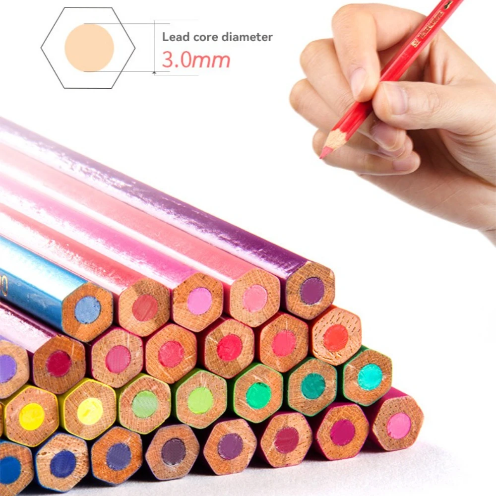 مجموعة أقلام رصاص ملونة 12-100 لونًا من فابر كاستل صندوق كلاسيكي قائم على الزيت لرسم الرسم الاحترافي أقلام تلوين فنية ذاتية الصنع