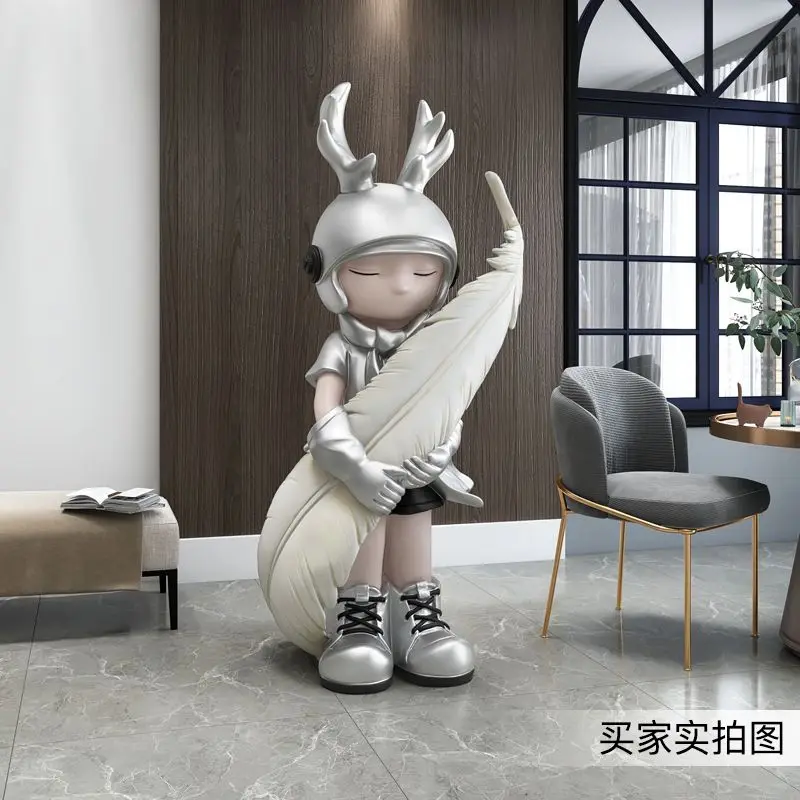 Trendy Boy's Large Floor-standing Decorative Piece for Living Room, Next To TV Cabinet, Large Housewarming Gift