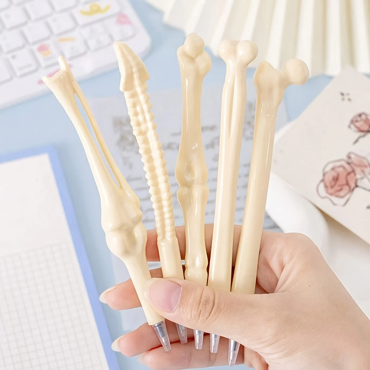 5pcs-Creative Bone Ballpoint Pen Students Personalized Funny Bone Ballpoint Pen Creative Signature Pen