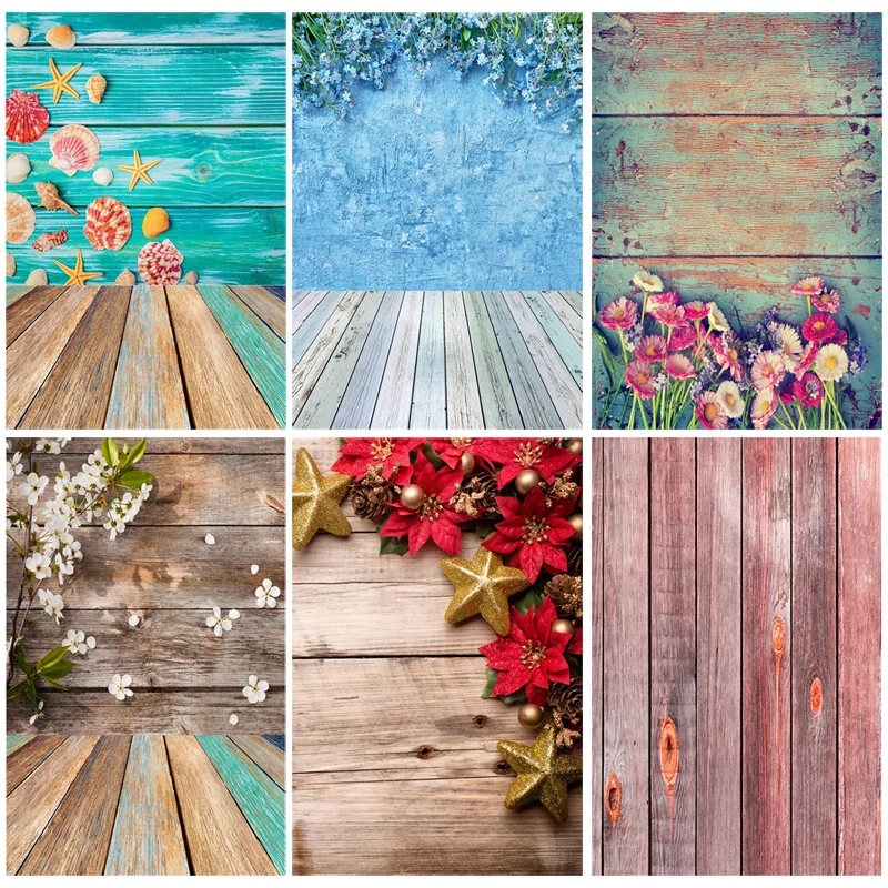 SHENGYONGBAO Art Fabric Photography Backdrops Prop Wooden Planks Theme Photography Background BC-01