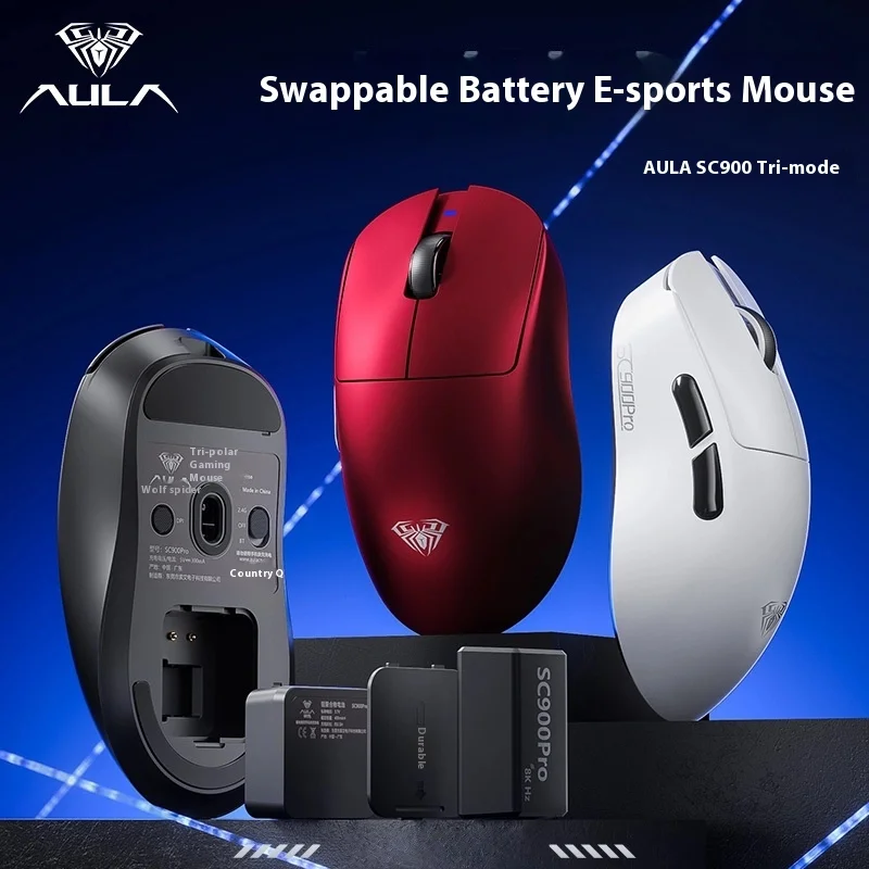 

Бесшумная беспроводная Bluetooth-мышь Aula Sc900, легкая эргономичная конструкция для киберспортивных игр, двойная компьютерная офисная периферия 8K