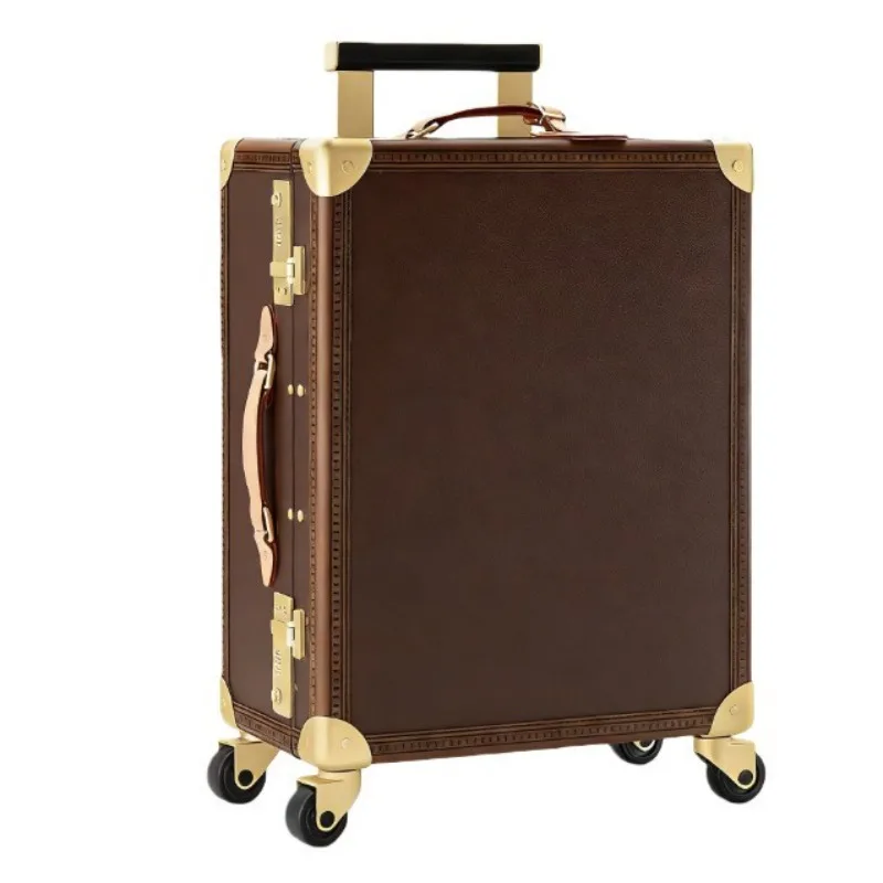 Suitcase: Genuine leather luggage: First layer cowhide, second layer cowhide, ultra-fiber PU leather trolley suitcase