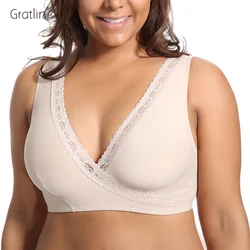 Women Plus Size Sleep Nursing Sleep Bra Support Wireless Bralette Breastfeeding Wide Comfortable Shoulder Straps Prevent Sagging