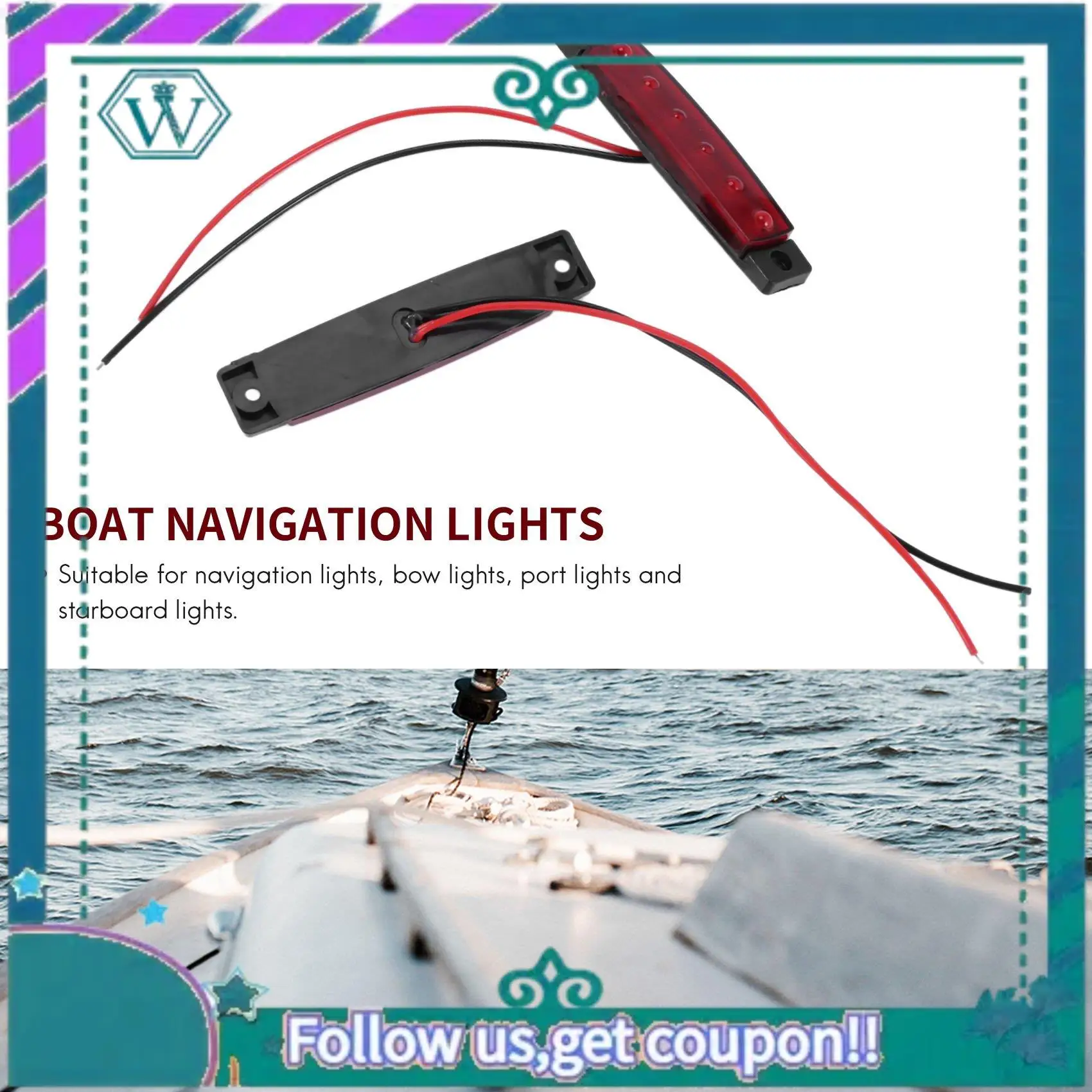 

AA92-4Pcs Красный Зеленый Лодочный Навигационный Светодиодный Фонарь Кормовые Фонари Лодочки Стартовый Свет 12 В