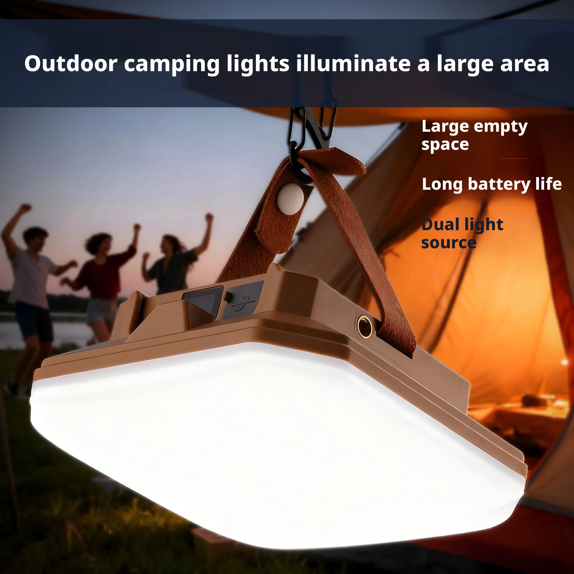 Outdoor Camping Lantern Strong Light Atmosphere Light Repair Portable Hanging Tent Wild Camping Ground Light