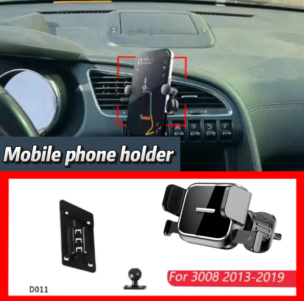 

Car Phone Holder For Peugeot 3008 2013-2019 Phone Holder Car Mobile Bracket Base Accessories Telephone Holder Car