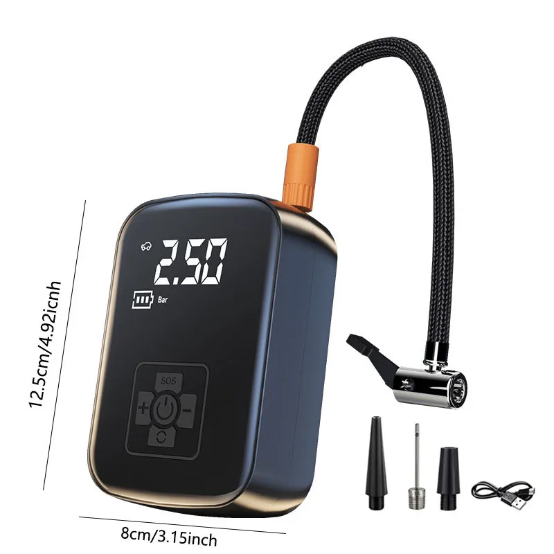 LEIBOO Auto-Luftpumpe Luftkompressor 12V 150PSI Elektrische Kabellose Tragbare Reifenfüllpumpe für Motorrad Fahrrad Auto Reifen Ball