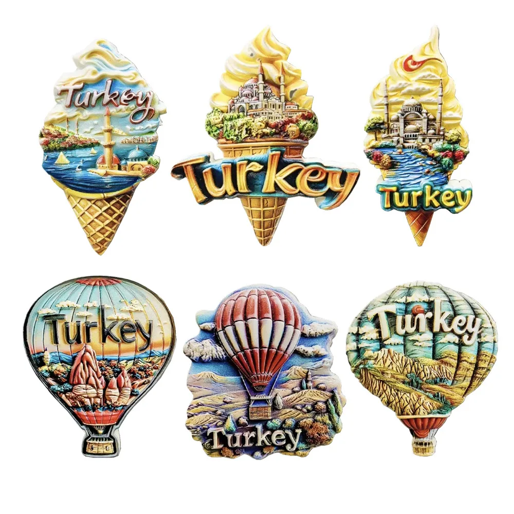 Europe Asia Turkey Resin 3D Fridge Magnets Tourism Souvenir Refrigerator Sticker Handicraft Gift Decoration