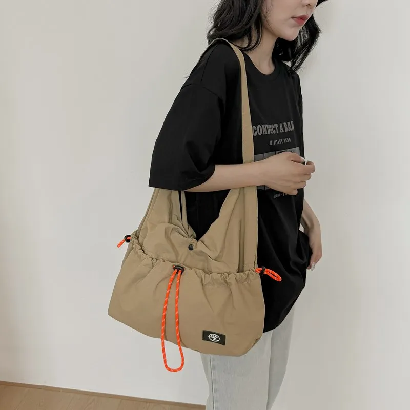 Canvas Bag Ladies 2024 new Nylon crossbody bag waterproof Dumpling bag Sports Large capacity single shoulder Tote bag