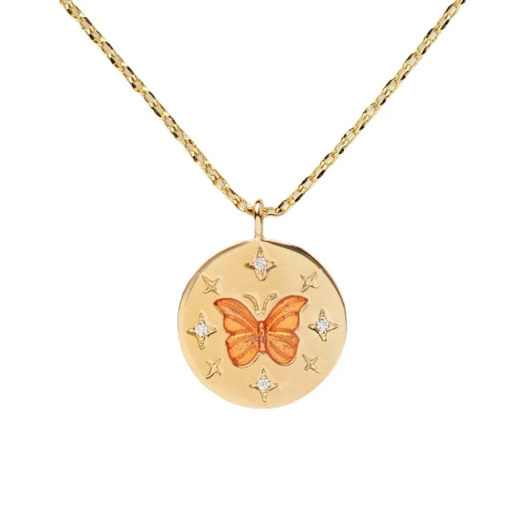 

Stainless Steel Cute Color Painting Butterfly Pendant Necklace Trendy Women Sweater Chains Necklace Birthday Gifts Jewelry