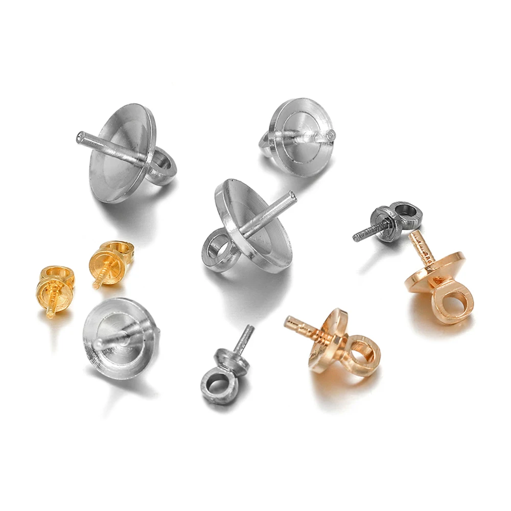 50-100 teile/los Messing Halb loch Charms Auge Pins Perlen End Kappen Top Gebohrt Anhänger Kautionen Erkenntnisse Anschlüsse Für schmuck Zeug
