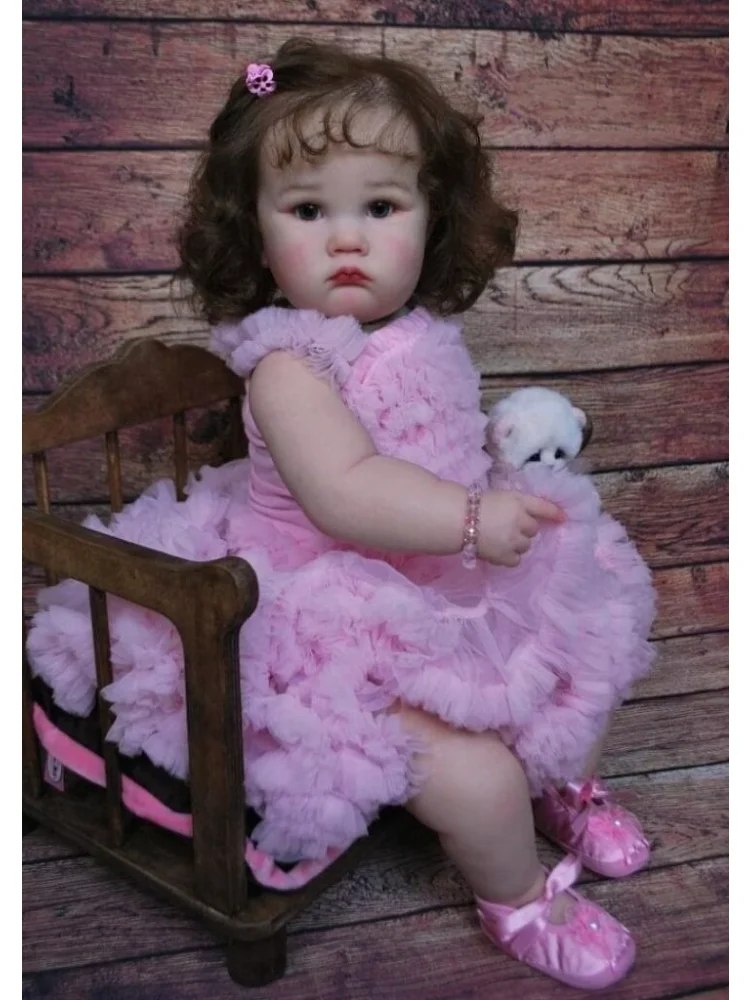 60CM CHARLOTTE Zachte Doek Lichaam Reborn Peuter Pop Levensechte Prinses Geschilderd 3D Huid met Zichtbare Aderen Handgeworteld Haar