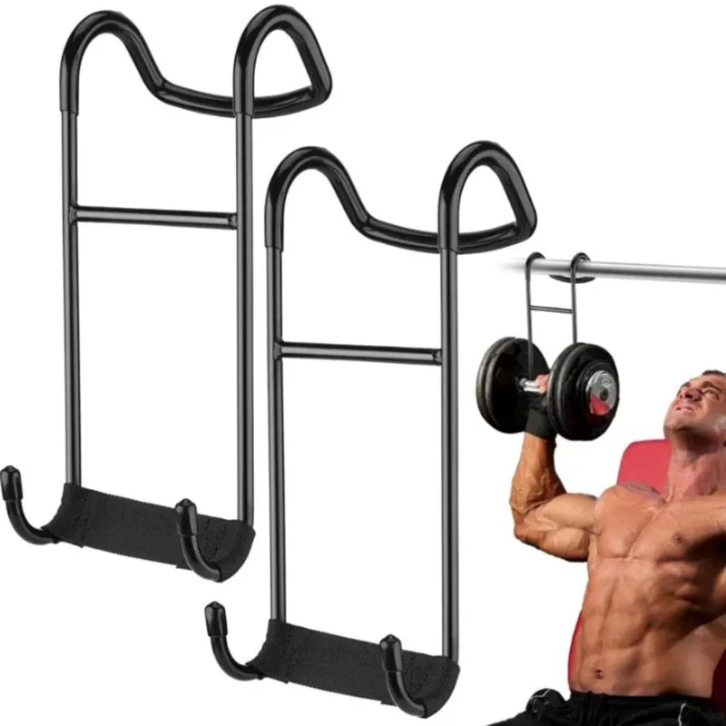 Dumbbell Spotter Hooks for Bench Press: Power Rack Attachments Dumbbells Rack for Chest Workout Connect To Barbell