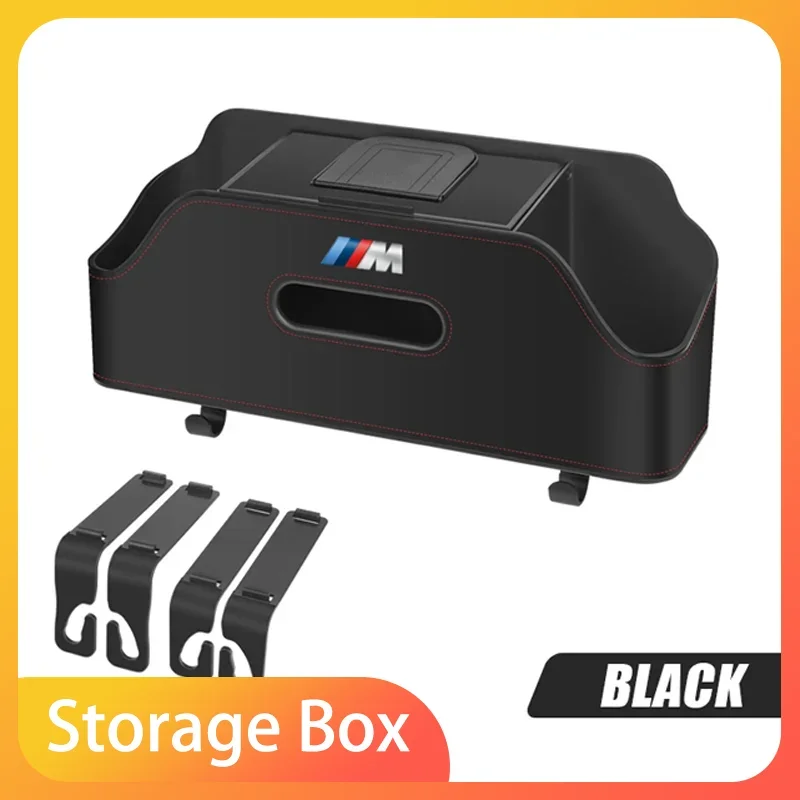 

4 In 1 Car Seat Back Cup Holder Storage Box Tissue Box With Hook Auto Backseat Organizer Car Phone Holder For BMW M