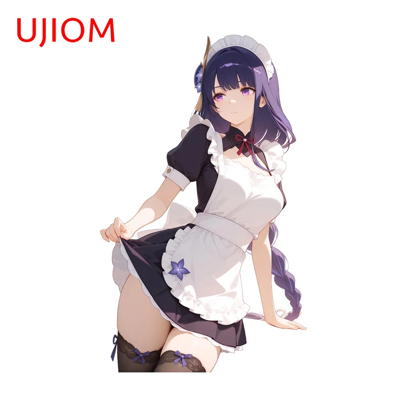 UJIOM Genshin impact Wall Sticker Raiden Shogun lively pretty fashion interesting Decal Maid outfit Kitchen Cupboard Decoration