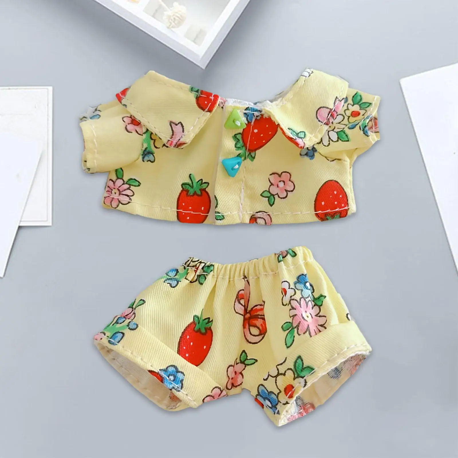 Doll T Shirt and Shorts Birthday Gifts Easy to Put on and Take Off Costume Accessories for 15cm Doll Girls Dolls Fashion Doll