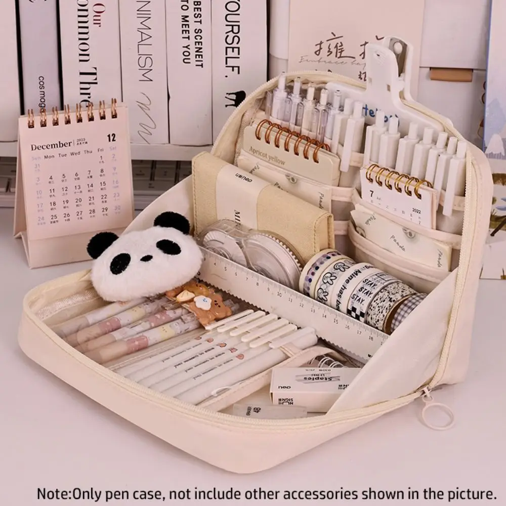 

12-Layer Pen Bag 90 Degree Large Opening Large Capacity Pen Storage Bag Round Zipper Pencil Case School Office Supplies