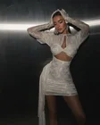 long sleeve mini dress with gloves bodycon