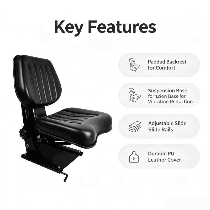 Tractor Suspension Seat Shock Absorption Agricultural Vehicle Forklift Construction Vehicle Agricultural Machinery Seat Assembly