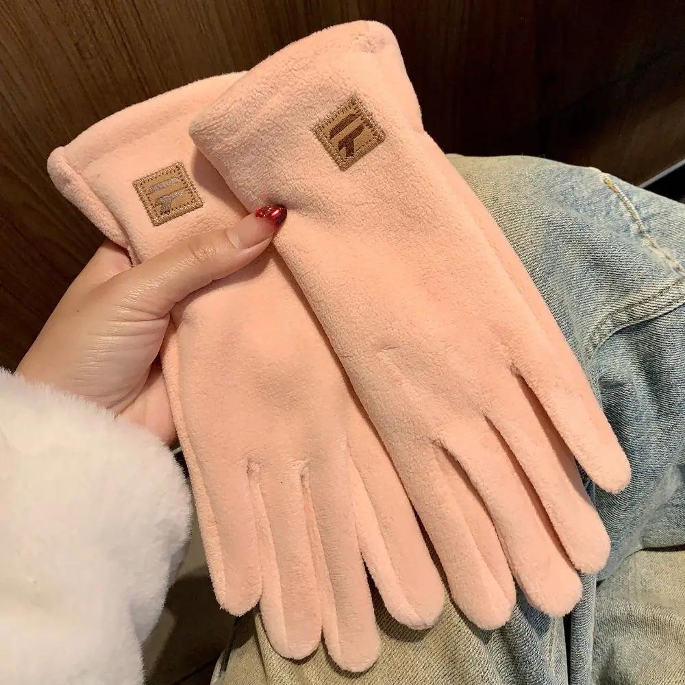 Comfortable Thick Touch Screen Gloves Cold Proof Windproof Winter Fleece Lined Gloves Warm Full Finger Gloves Cycling