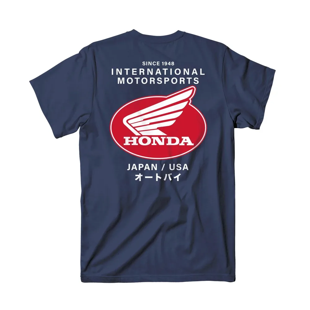 AliExpress Honda Men's and Women's T-shirt  Summer Cotton Honda Tee Oversize Fashion Short-sleeved Spring and Autumn Motorcycle Cycling Top