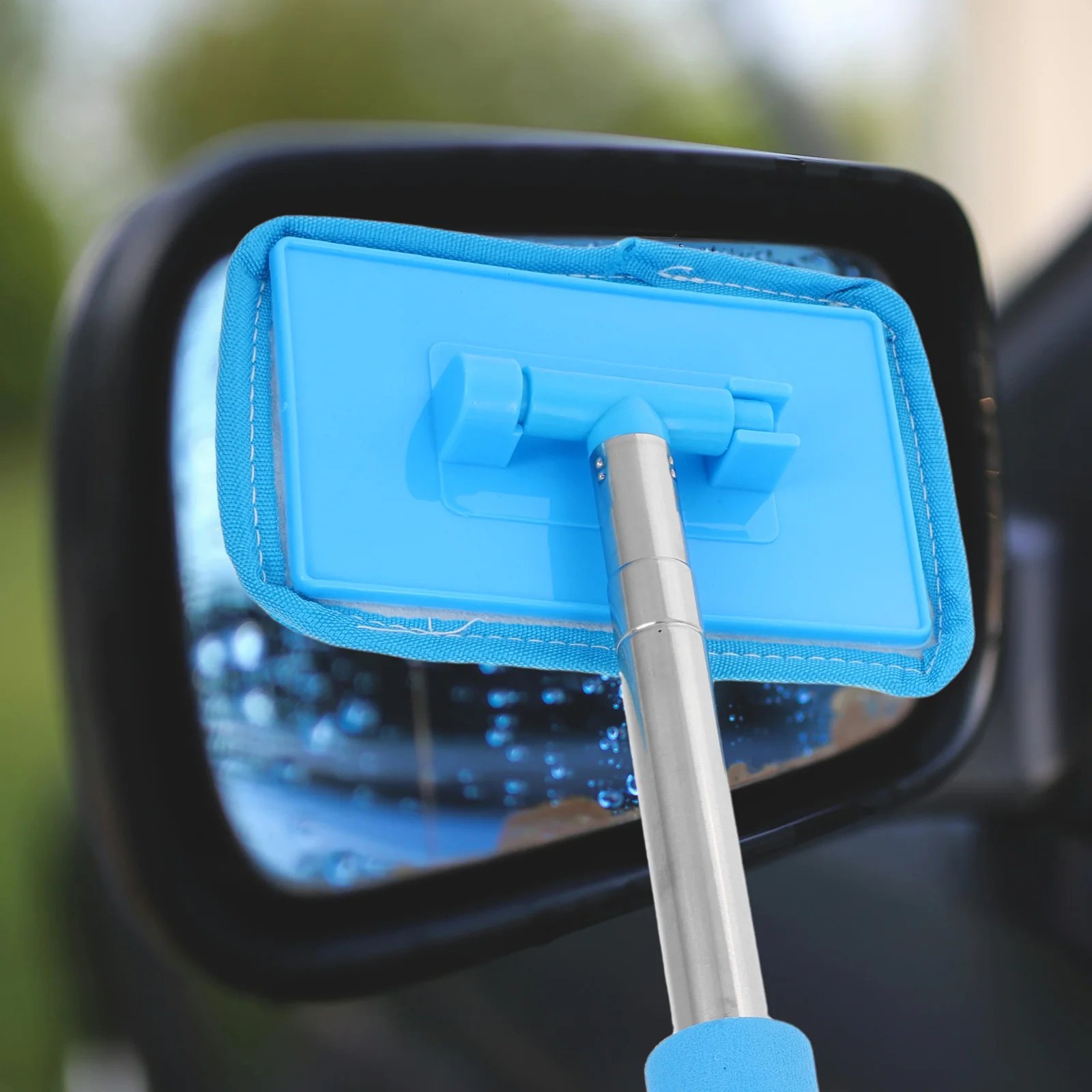 

Car Glass Wiper Rear View Mirror Cleaner Tool Aluminum Portable Squeegee Window Side Cleaning Kit Handheld Windshield Wash