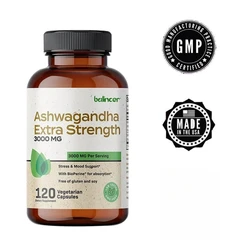 Balincer Ashwagandha Capsules | Ashwagandha Extract Supplement | Boost Energy, Relieve Stress, Support Mood & Focus