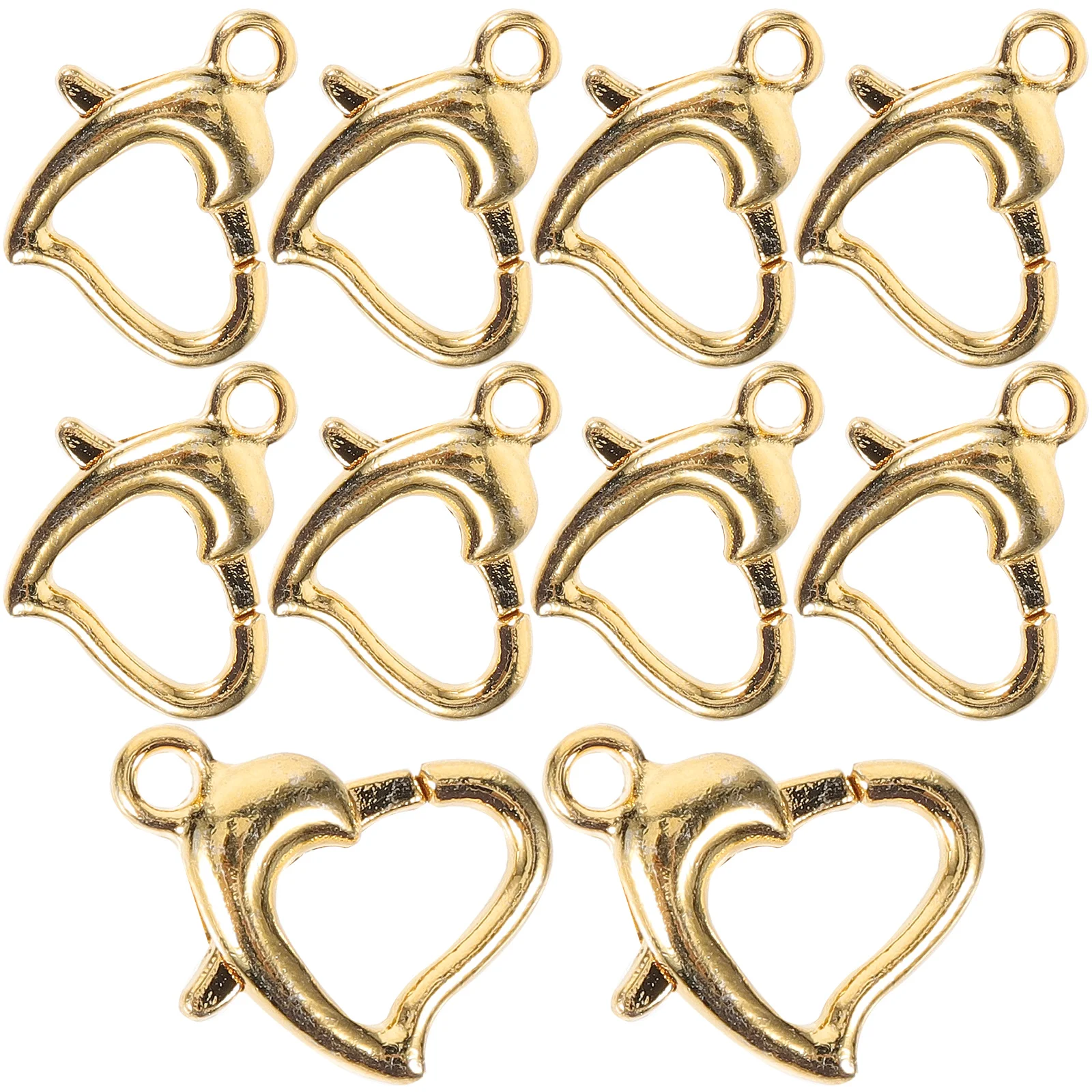 10 Pcs Jewelry Clasp Lobster Clasps Heart Button Clip Bracelets Necklace for Making Metal and Closures Connecting Buckle
