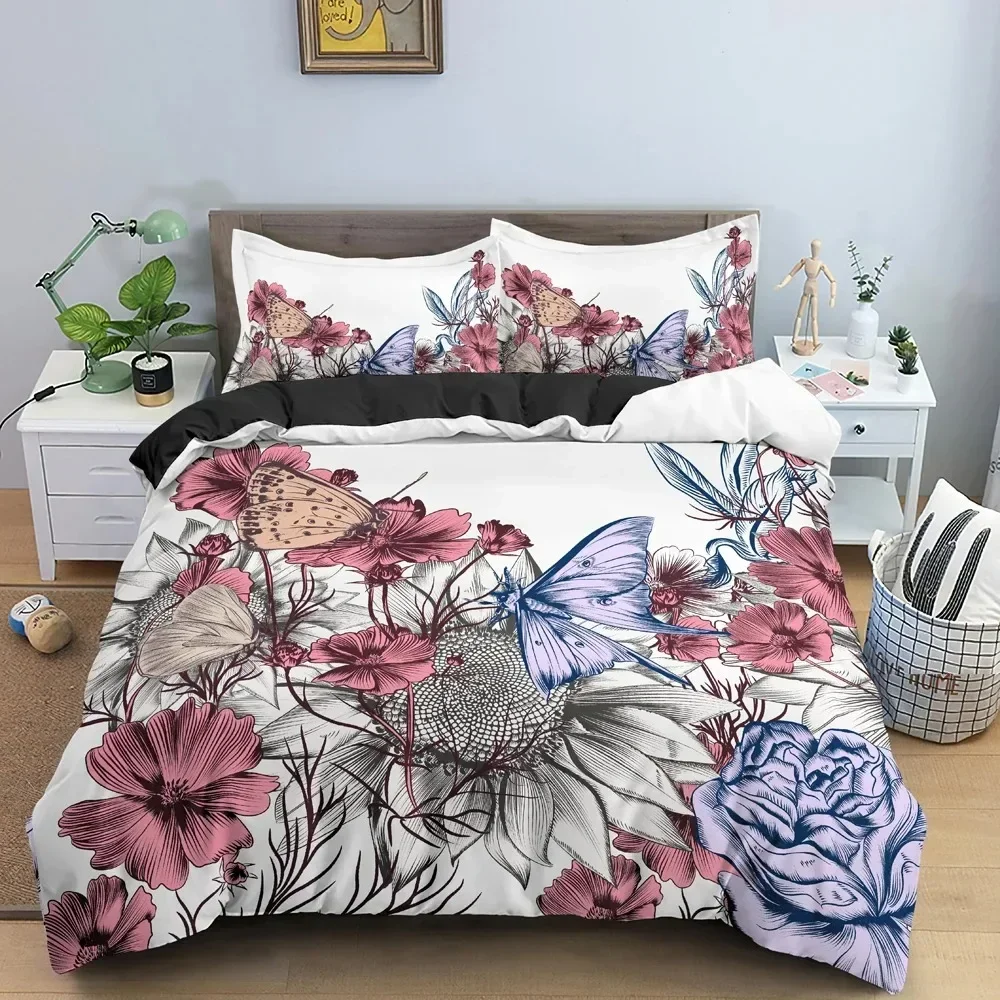 Beautiful Butterflies Watercolor Spots Supplies Set Duvet Cover Set Bedding Sets Adults Pillowcases No Filling Birthday Gifts