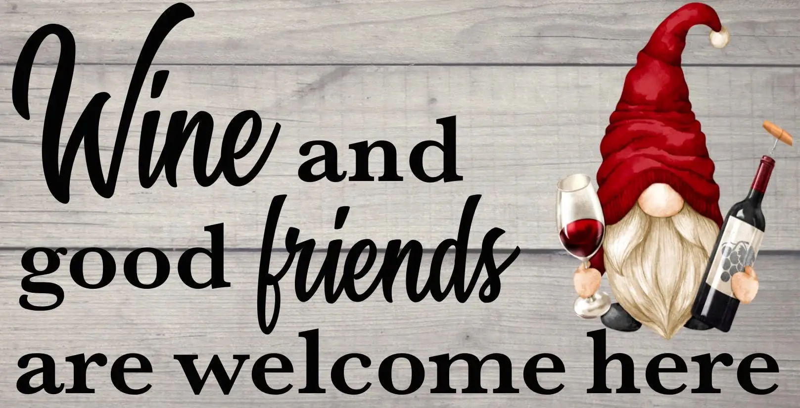 Gnome Wine Wreath Sign, Gnome Wreath Attachment, Sign for Wreath, Metal Sign, Wreath Supplies, Wine Wreath Sign, Farmhouse Wreat