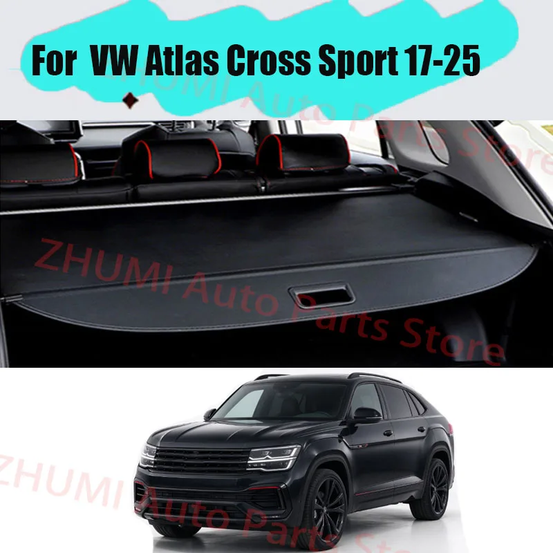 For VW Atlas Cross Sport 17-25 Rear Rack Partition Shelter Trunk Organizer Shield Shade Auto Trunk Curtain Covers