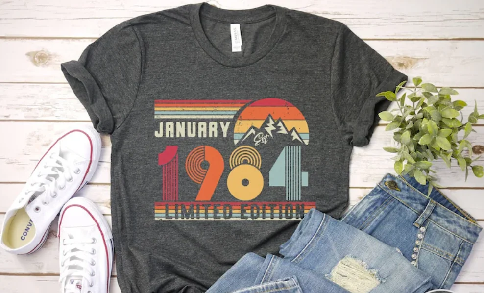 40th Birthday Shirt 1984 Gift Number Hoodie for Women Men Forties Bday Tee For Wife Or Husband 100%Cotton Streetwear goth y2k