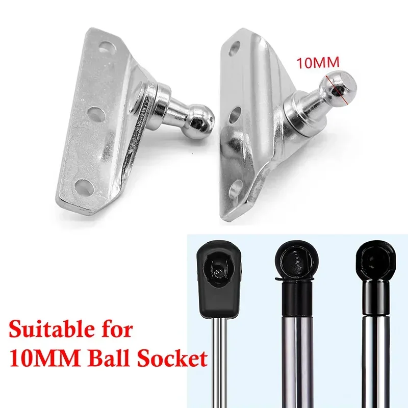 2Pcs 10mm Silver Struts Ball Ended Bolt Bonnet Hatch Zinc Plated Steel Ball Stud Brackets For RV Camper Gas Prop Strut Spring