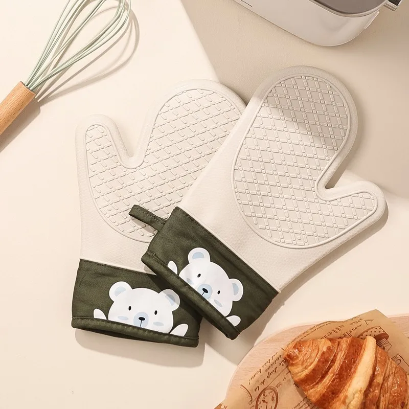 

Thickened silicone anti-scalding gloves, heat insulation microwave oven, high temperature resistant baking gloves,